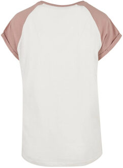 urban classics Dames contrast raglan t-shirt Beige - XXL