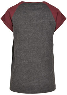 urban classics Dames contrast raglan t-shirt Grijs - M