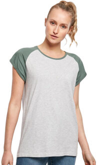 urban classics Dames contrast raglan t-shirt Grijs - S