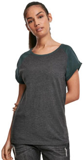 urban classics Dames contrast raglan t-shirt Groen - 4XL