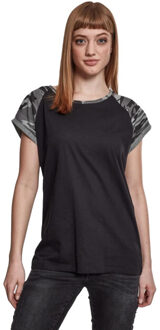 urban classics Dames contrast raglan t-shirt - maat XXL Zwart