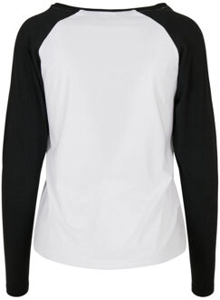 urban classics Dames contrast raglan t-shirt met lange mouwen Wit - 4XL