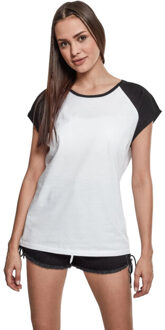 urban classics Dames contrast raglan t-shirt Wit - M
