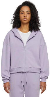 urban classics Dames cozy zip cropped hoodie - maat 4XL Paars