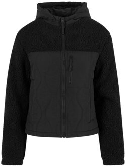 urban classics Dames crinkle fleece jas Zwart - L