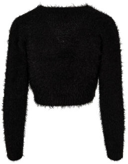 urban classics Dames cropped feather front tie vest Zwart - 4XL