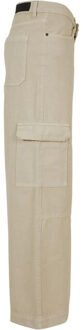 urban classics Dames denim cargo jeans met lage taille Wit - 26