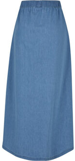 urban classics Dames denim lichtgewicht wijde maxi rok Blauw - XXXL