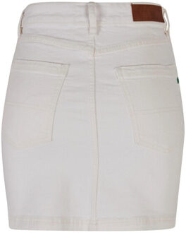 urban classics Dames denim organic minirok Wit - 27