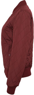 urban classics Dames diamond nylon gewatteerd jasje - maat L Rood