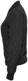 urban classics Dames diamond nylon gewatteerd jasje - maat S Zwart