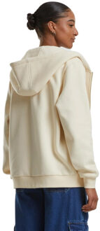urban classics Dames fluffy full zip hoodie Beige - M