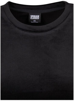 urban classics Dames fluwelen kort t-shirt - maat L Zwart