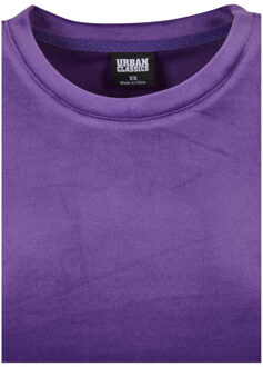 urban classics Dames fluwelen kort t-shirt - maat XXL Paars