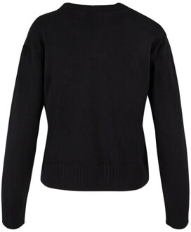 urban classics Dames gebreid sweatshirt met ronde hals - maat S Zwart