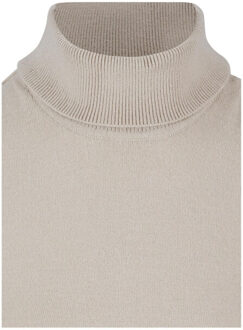 urban classics Dames gebreide eco viscose schildpadhals maxi dress Beige - L