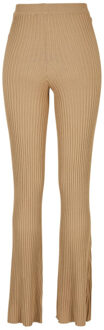 urban classics Dames gebreide geribde uitlopende legging Beige - M