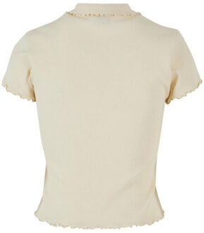 urban classics Dames geribd poloshirt Beige - 4XL