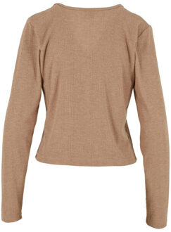 urban classics Dames geribd vest Beige - XL