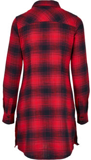 urban classics Dames geruite overhemdjurk - maat S Rood