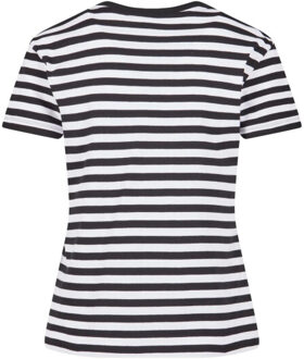 urban classics Dames gestreept normaal t-shirt Wit - XS