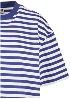 urban classics Dames gestreept oversized t-shirt jurk - maat L Wit