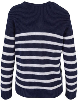 urban classics Dames gestreepte geribde trui Blauw - M