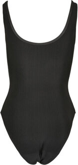 urban classics Dames glimmend geribd bodysuit Zwart - XL