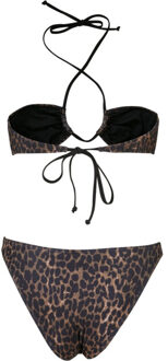 urban classics Dames hot luipaardprint bikiniset Bruin - M
