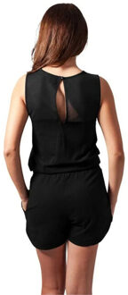 urban classics Dames hot technische mesh jumpsuit - maat XS Zwart