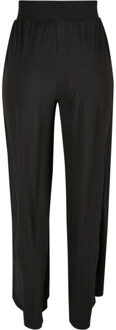 urban classics Dames jersey geribde wijde broekspijpen Zwart - XS