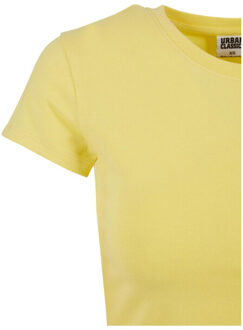 urban classics Dames jersey stretch crop t-shirt - maat XXXL Geel