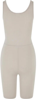 urban classics Dames jersey stretch jumpsuit Taupe - XL