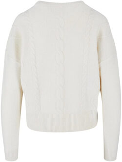 urban classics Dames kabelbrei-jumper - maat M Beige