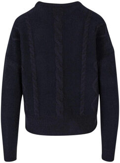 urban classics Dames kabelbrei-jumper Zwart - XS