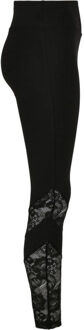urban classics Dames kanten legging met hoge taille Zwart - XS