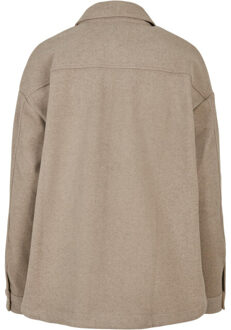 urban classics Dames klassiek overhemd Taupe - XXXL