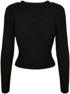 urban classics Dames kort gebreid geribd vest Zwart - XS