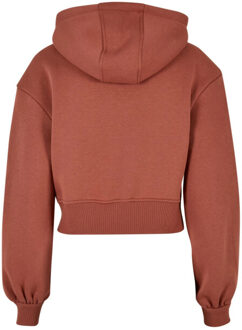 urban classics Dames korte oversized hoodie met volledige ritssluiting Rood - 4XL