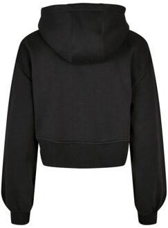 urban classics Dames korte oversized hoodie met volledige ritssluiting Zwart - XXL