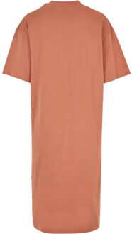 urban classics Dames lang organisch oversized t-shirt jurk Rood - 4XL