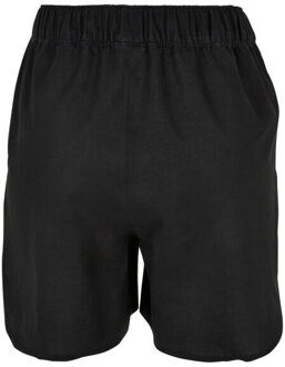 urban classics Dames linnen blend casual shorts Zwart - 4XL