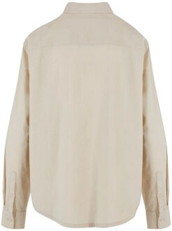 urban classics Dames linnen oversized shirt Beige - XXL