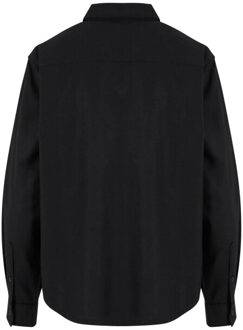 urban classics Dames linnen oversized shirt - maat XS Zwart