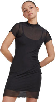 urban classics Dames mesh 2-laags jurk Zwart - L