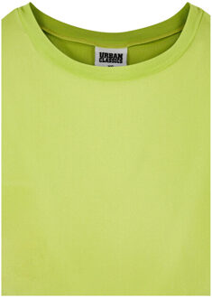 urban classics Dames mesh cropped t-shirt - maat M Groen