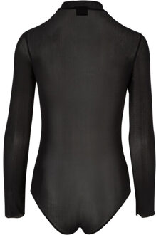 urban classics Dames mesh schildpad hals bodysuit - maat S Zwart