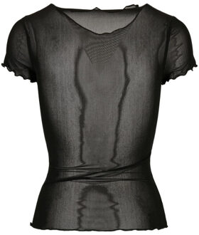 urban classics Dames mesh t-shirt Zwart