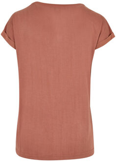 urban classics Dames modal verlengd schouder t-shirt - maat S Rood