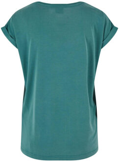 urban classics Dames modal verlengd schouder t-shirt - maat XS Blauw